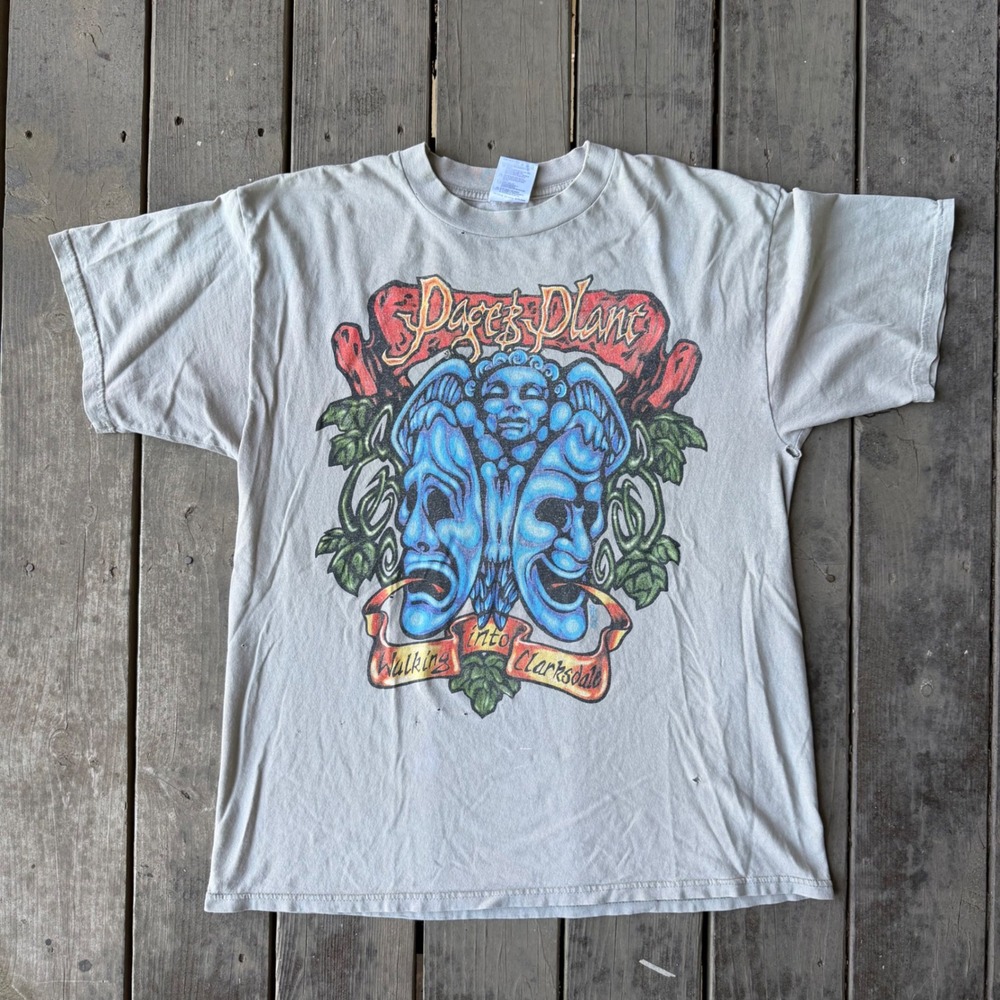 Tultex Page and Plant 1998 Walking into Clarksdale Tour T-Shirt XL Vintage Rock